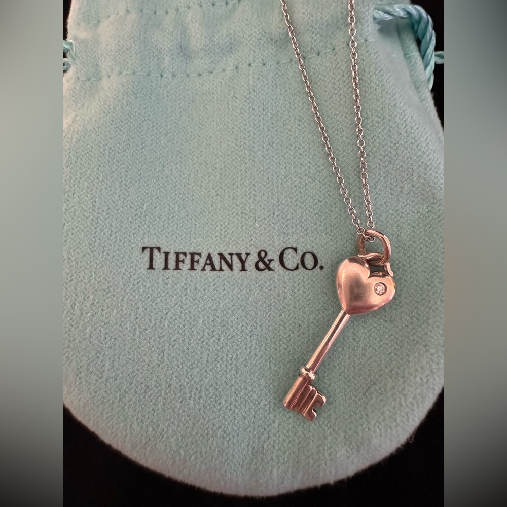 Tiffany & Co. Silver Heart Key Necklace
